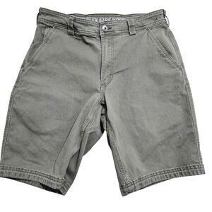 Duluth Trading Co Flex Fire Hose Relaxed Fit Shorts Mens 32 Olive Green 13410